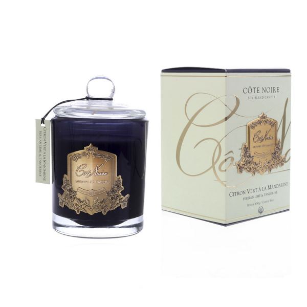 Illatgyertya 100h sötét üvegben - Perzsa lime & mandarin illat, Cote Noire