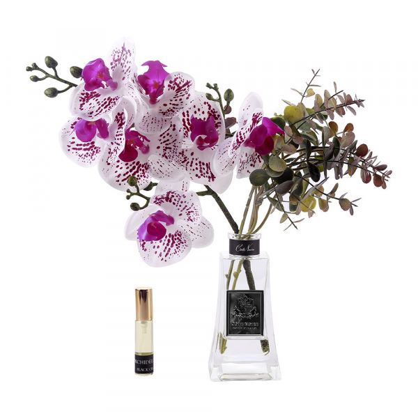 Orchidea design diffúzor üvegben - Bazsarózsa illat, Cote Noire