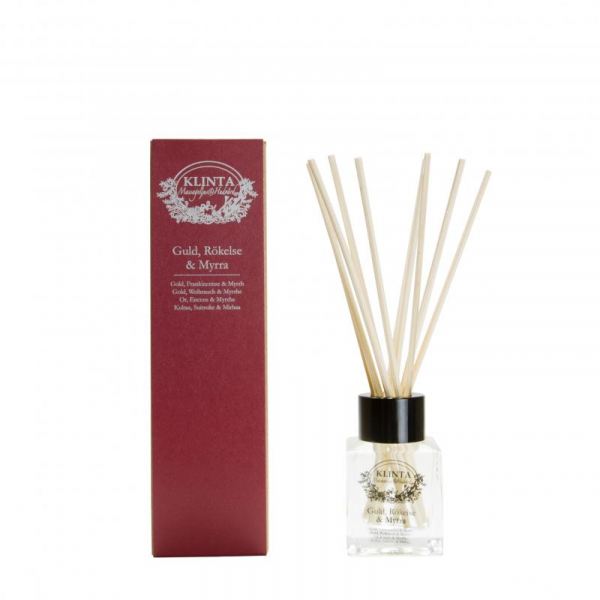 KLINTA Pálcás illatosító diffúzor 50ml - Arany, tömjén és mirha illat