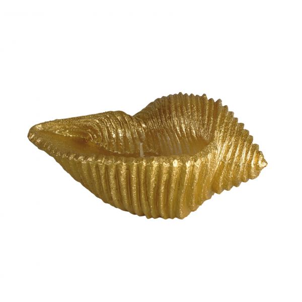 Kagyló gyertya kicsi, arany 18x8cm, Cerabella