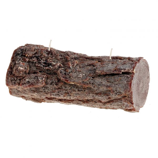 Fatörzs gyertya fekvő, barna 24x10,5cm, Cerabella