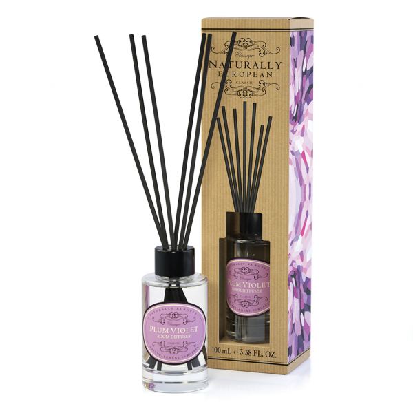 Pálcás illatosító diffúzor Naturally European 100ml - Szilvalila illat, The Somerset Toiletry
