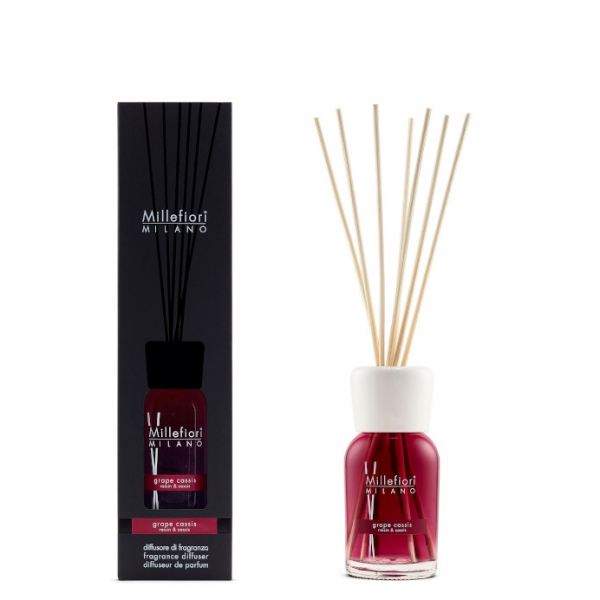 Diffuser with sticks 100ml - Grape Cassis, Millefiori