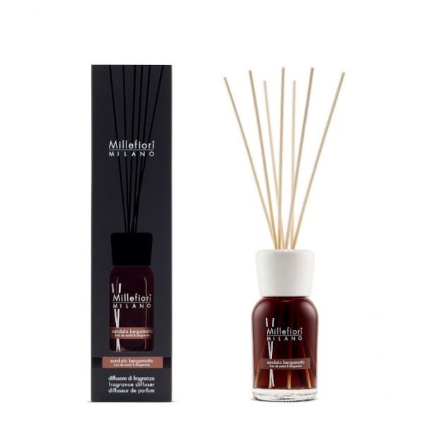 Diffuser with sticks 100ml - Sandalo Bergamotto, Millefiori