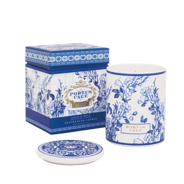 Portus Cale Gold&Blue Candle